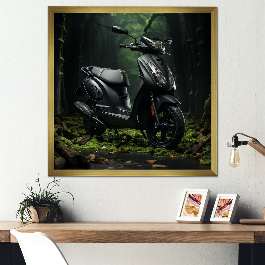 Scooter Serenity Forest Adventure - Scooter Canvas Wall Art