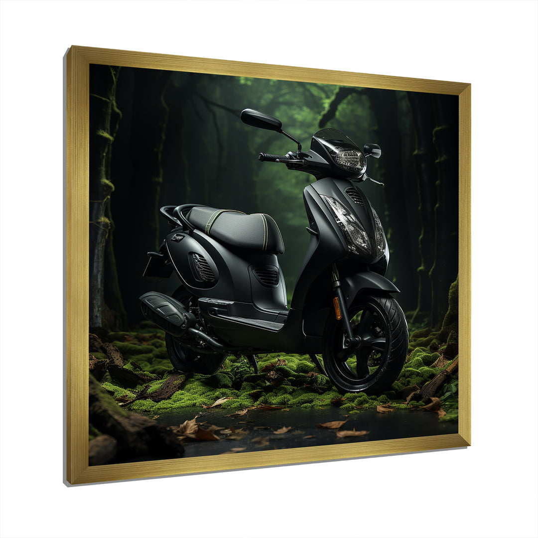 Scooter Serenity Forest Adventure - Scooter Canvas Wall Art
