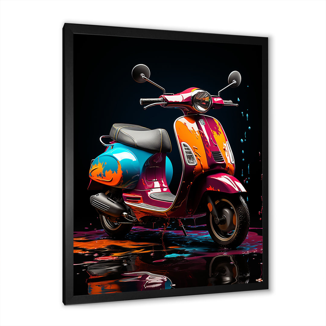 Pop Art Scooter Blaze - Scooter Canvas Wall Art