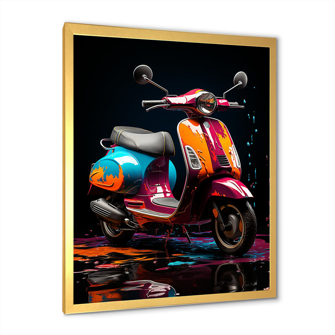 Pop Art Scooter Blaze - Scooter Canvas Wall Art