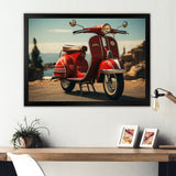 Retro Scooter Adventure - Scooter Canvas Wall Art