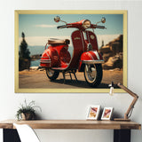 Retro Scooter Adventure - Scooter Canvas Wall Art