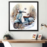 Scooter Charm In Winter - Scooter Canvas Wall Art