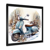 Scooter Charm In Winter - Scooter Canvas Wall Art