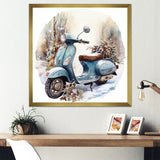 Scooter Charm In Winter - Scooter Canvas Wall Art