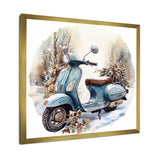 Scooter Charm In Winter - Scooter Canvas Wall Art