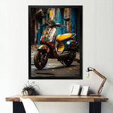 Urban Scooter Street Art - Scooter Canvas Wall Art