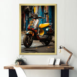 Urban Scooter Street Art - Scooter Canvas Wall Art