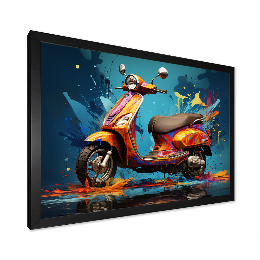 Graffiti Scooter Delight - Scooter Canvas Wall Art