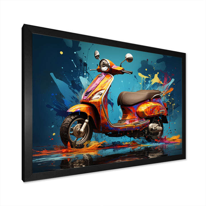 Graffiti Scooter Delight - Scooter Canvas Wall Art