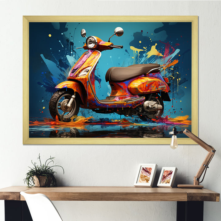 Graffiti Scooter Delight - Scooter Canvas Wall Art