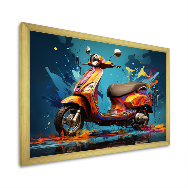 Graffiti Scooter Delight - Scooter Canvas Wall Art