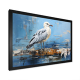 White And Blue Seagull Tranquility - White Seagull Wall Art