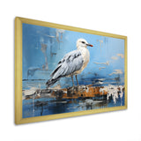 White And Blue Seagull Tranquility - White Seagull Wall Art