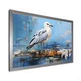 White And Blue Seagull Tranquility - White Seagull Wall Art