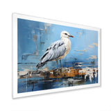 White And Blue Seagull Tranquility - White Seagull Wall Art