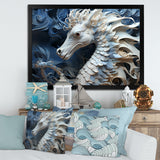 Underwater Seahorse Elegance - Seahorse Living Room Wall Art
