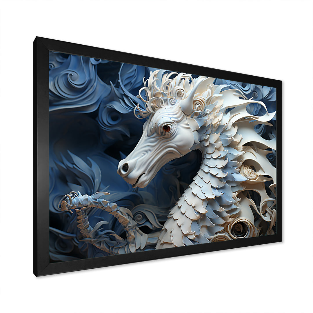 Underwater Seahorse Elegance - Seahorse Living Room Wall Art