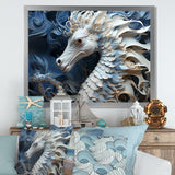 Underwater Seahorse Elegance - Seahorse Living Room Wall Art