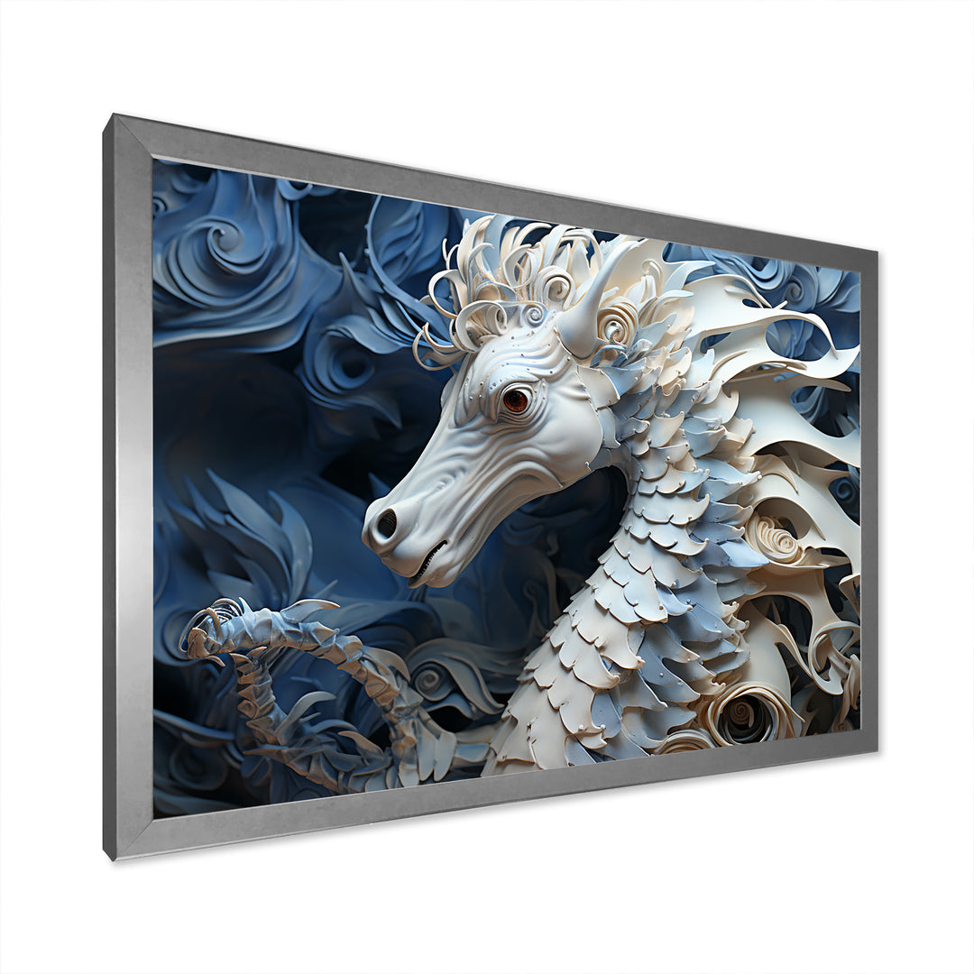 Underwater Seahorse Elegance - Seahorse Living Room Wall Art