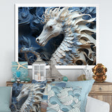 Underwater Seahorse Elegance - Seahorse Living Room Wall Art