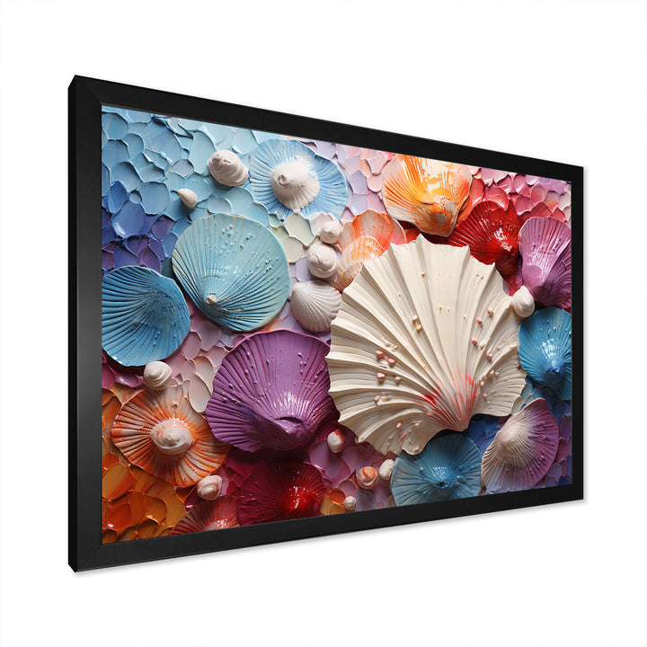 Coastal Seashell Tranquility - Multi-Color Seashell Wall Art