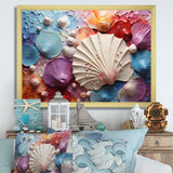 Coastal Seashell Tranquility - Multi-Color Seashell Wall Art