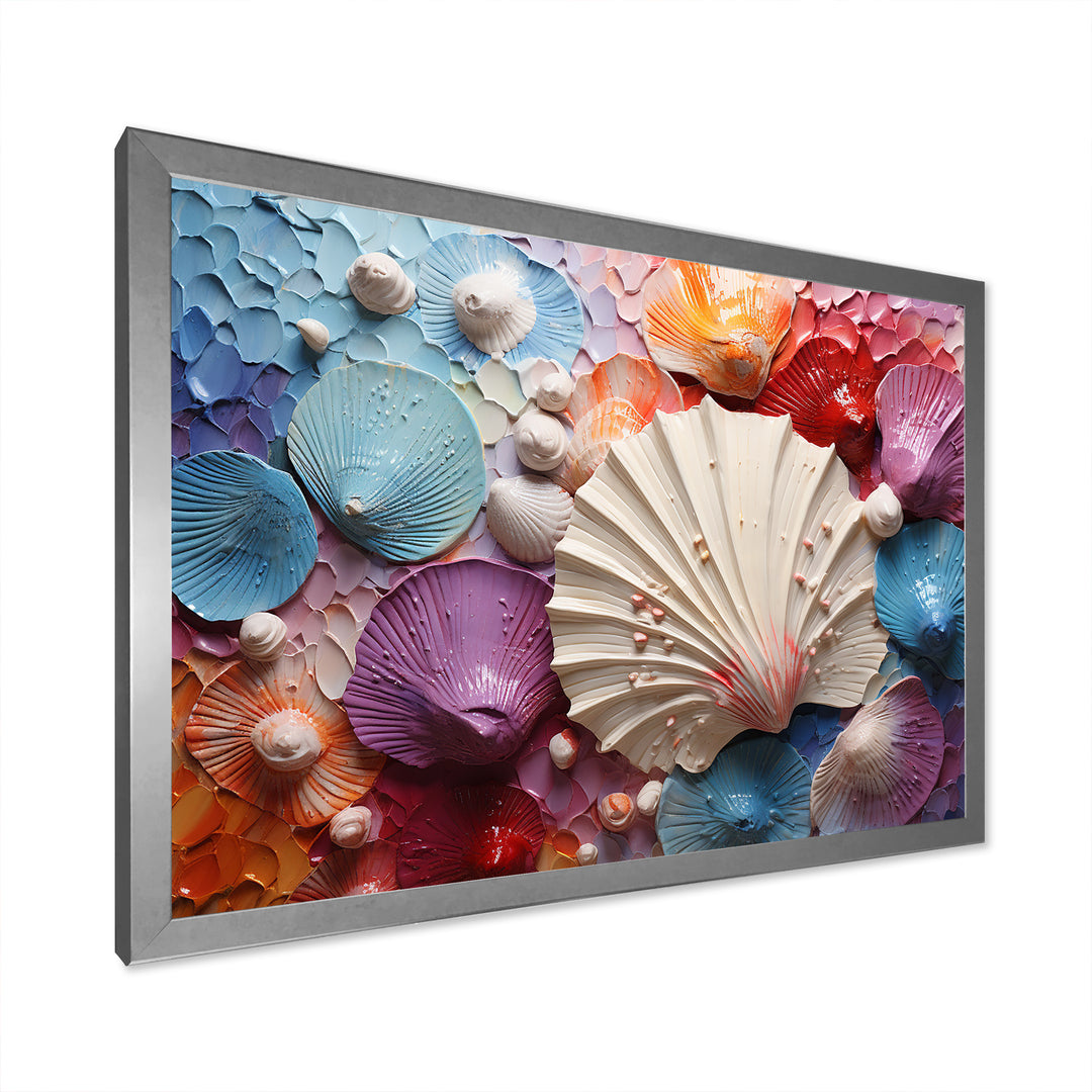 Coastal Seashell Tranquility - Multi-Color Seashell Wall Art