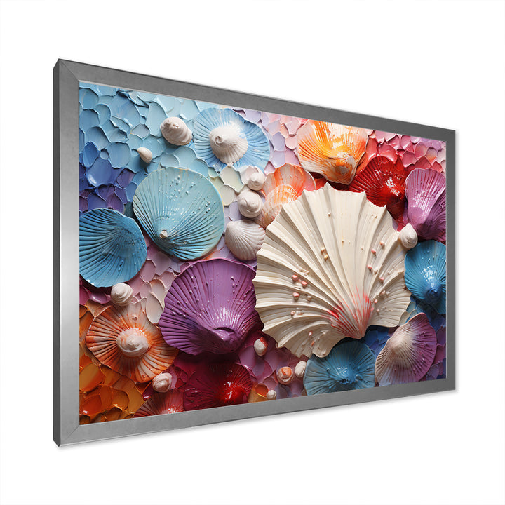 Coastal Seashell Tranquility - Multi-Color Seashell Wall Art