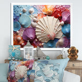 Coastal Seashell Tranquility - Multi-Color Seashell Wall Art