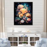Seashells In A Cosmic Galaxy - Seashell Living Room Wall Art