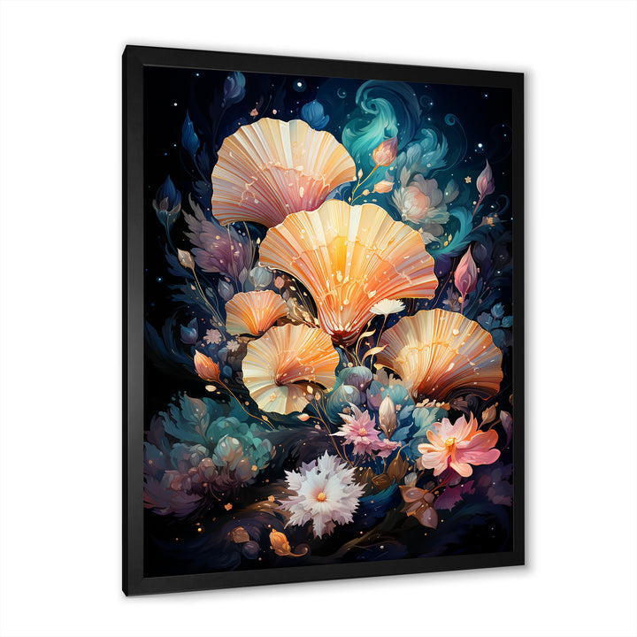 Seashells In A Cosmic Galaxy - Seashell Living Room Wall Art
