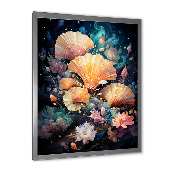 Seashells In A Cosmic Galaxy - Seashell Living Room Wall Art