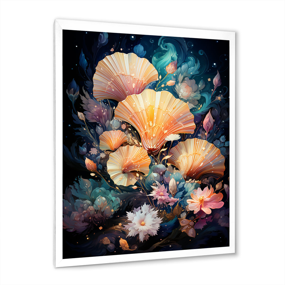 Seashells In A Cosmic Galaxy - Seashell Living Room Wall Art