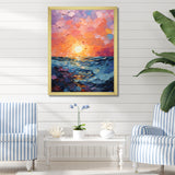 Coastal Harmony Dreamscape Sunset - Seashell Canvas Wall Art