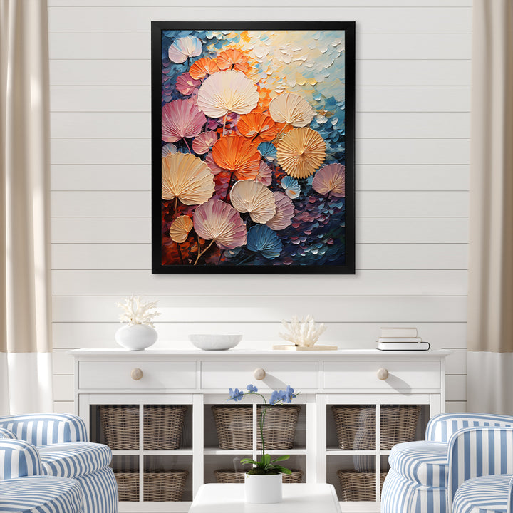 Coastal Harmony Dreamscape - Seashell Canvas Wall Art