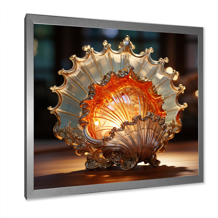 Magical Golden Seashell Relics - Beige Seashell Wall Art