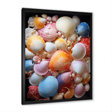Seashells On Dreamy Tide - Seashell Framed Canvas Art