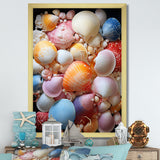Seashells On Dreamy Tide - Seashell Framed Canvas Art