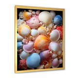 Seashells On Dreamy Tide - Seashell Framed Canvas Art