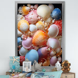 Seashells On Dreamy Tide - Seashell Framed Canvas Art