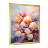 Multicolor Seashells Coastal Collage - Seashell Large Canvas Wall Art