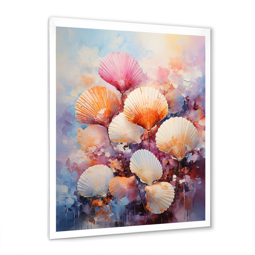 Multicolor Seashells Coastal Collage - Seashell Large Canvas Wall Art
