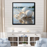 Minimal White Seashell Photography - Animals Canvas Wall Art