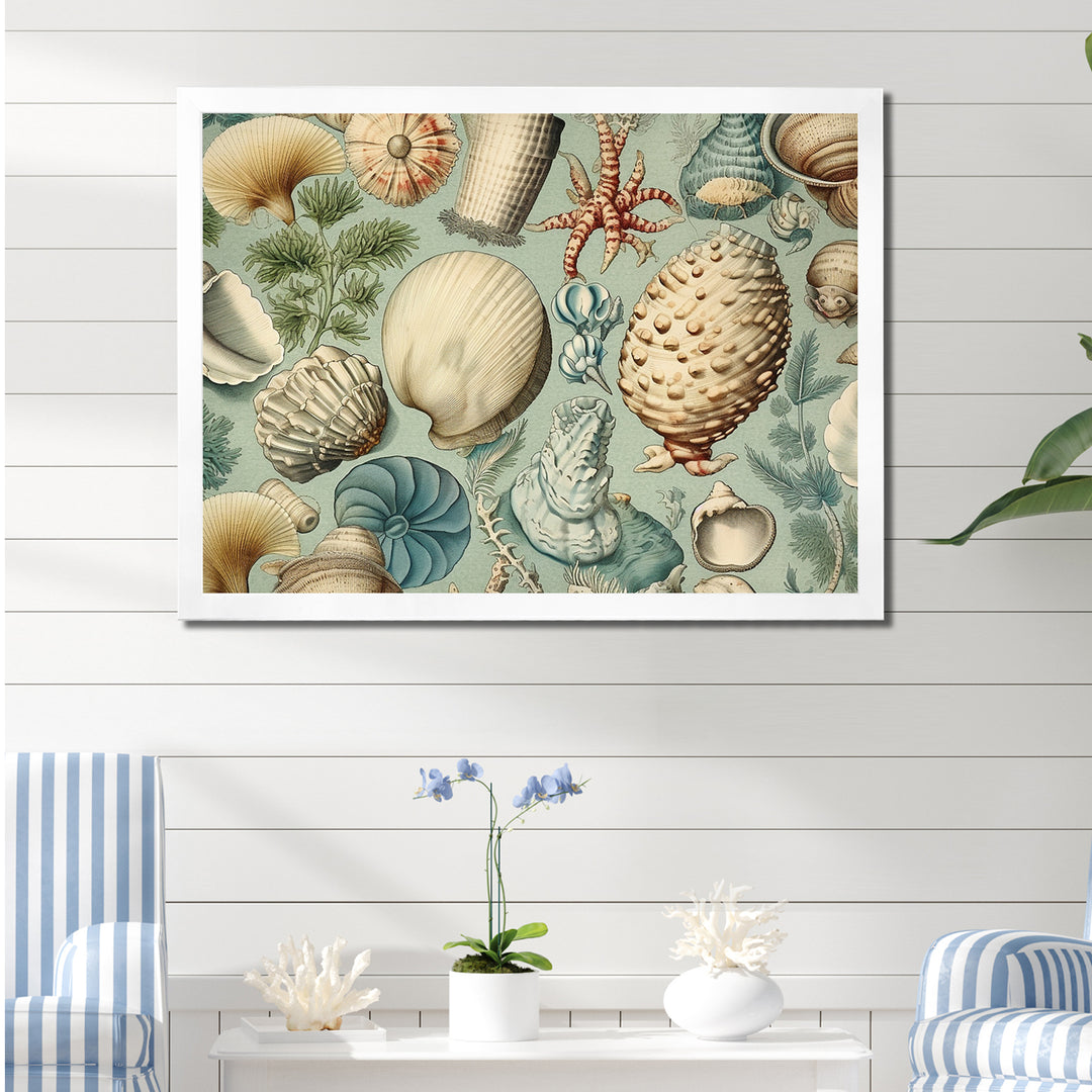 Vintage Seashell Treasures - Seashell Wall Art Prints