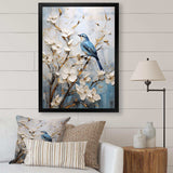 Minimalist Blossoms And Birds Of Spring - Floral Canvas Wall Art