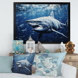 Bull Shark Depths Photography - Shark Framed Canvas Art