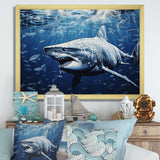 Bull Shark Depths Photography - Shark Framed Canvas Art