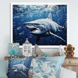 Bull Shark Depths Photography - Shark Framed Canvas Art