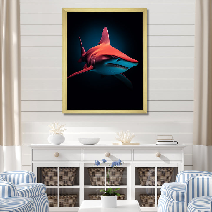Red Shark Photo Haven - Shark Home Decor Art